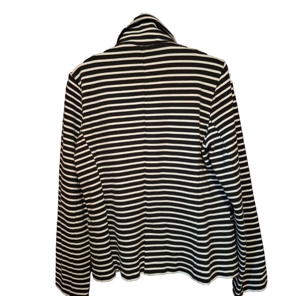 Olivia Moon Ladies Black & white Striped Cropped Blazer Ladies PL BEETLEJUICE - Picture 3 of 5